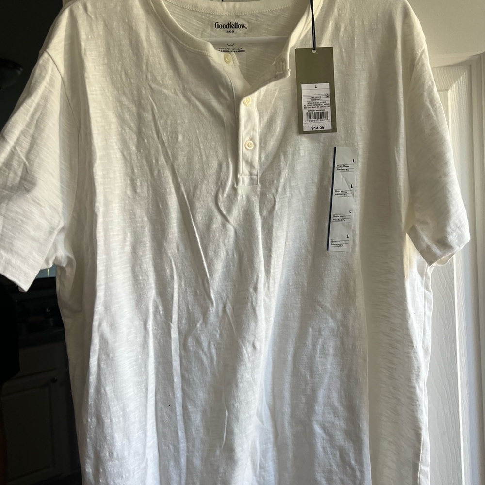 Goodfellow & Co Men's White Henley Shirt